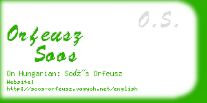 orfeusz soos business card